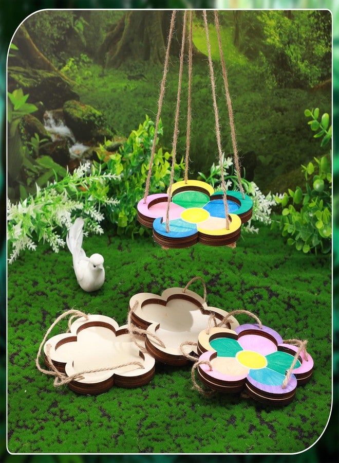 DoubleFill مجموعة أدوات صنع مغذيات الطيور من دبل فيل، 12 قطعة، للأطفال من عمر 6 سنوات فما فوق. مغذيات طيور معلقة سميكة، مناسبة للاستخدام الخارجي، مصنوعة من الخشب، مثالية لأعمال الرسم والتزيين اليدوية للأطفال، بسماكة 1-1.2 سم. - Image 4